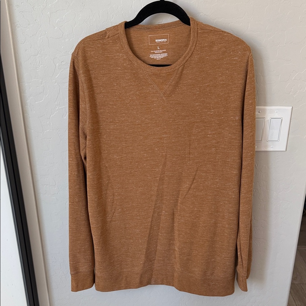 Sonoma Men's Tan Crewneck Sweater